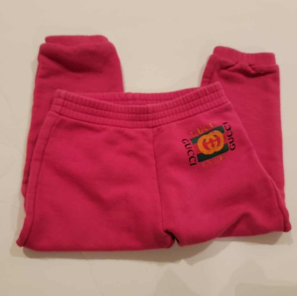 Gucci sweatpants made in italy pink with logo 3t 36m